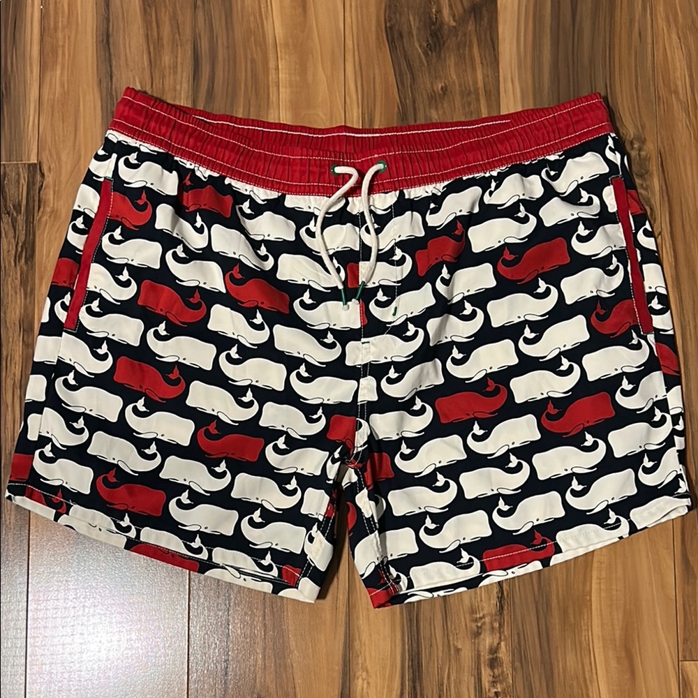 Sperry Whale Print Swim Trunks